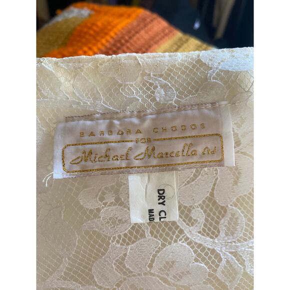 Size XS-S//Vintage 90s Spaghetti Strap Lace Wedding Dress - Picture 9 of 9